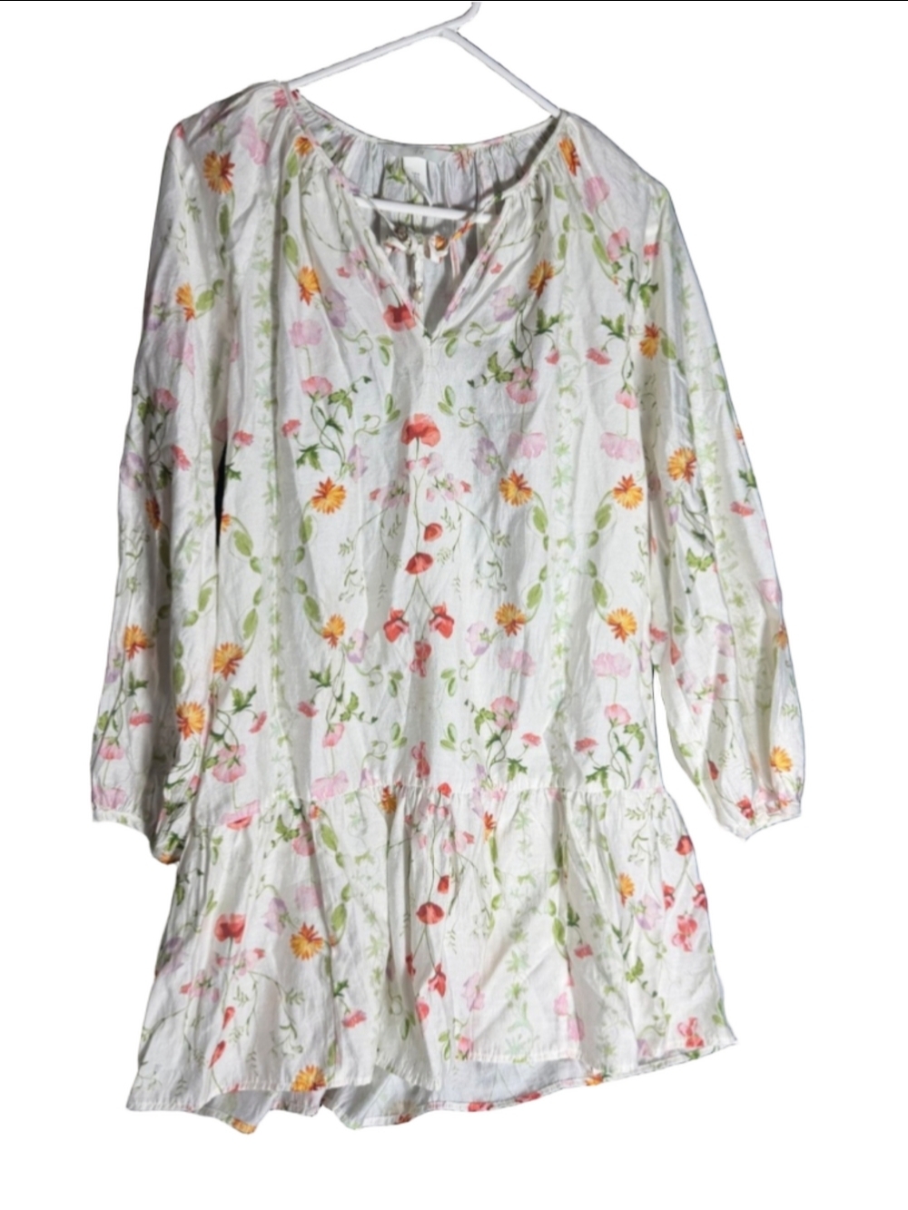 Women's H&M Floral Mini Dress XS White Multi cottagecore couquette wedding